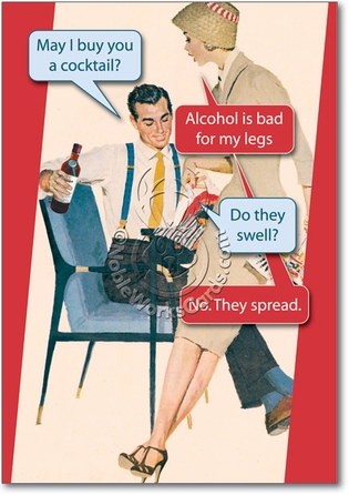 Bad For Legs Naughty Humorous Birthday Paper Card Nobleworks