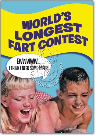Longest Fart Unique Inappropriate Funny Birthday Paper Card Nobleworks