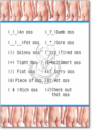 Ass Icons Humorous Birthday Paper Card Nobleworks