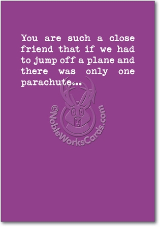 One Parachute Unique Inappropriate Humorous Birthday Greeting Card Nobleworks