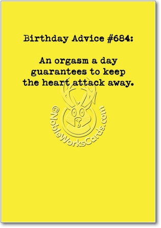 Orgasm A Day Unique Naughty Funny Birthday Paper Card Nobleworks