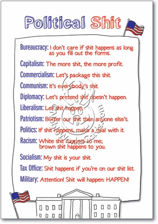 Political Shit Adult Humor Birthday Greeting Card Nobleworks