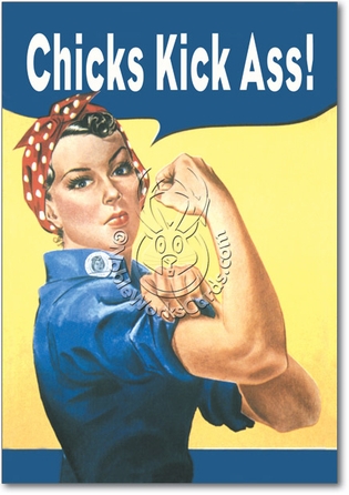 Chicks Kick Ass Naughty Funny Birthday Card Nobleworks