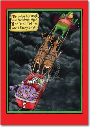 Miss Fanny Bright Adult Funny Merry Christmas Card Nobleworks