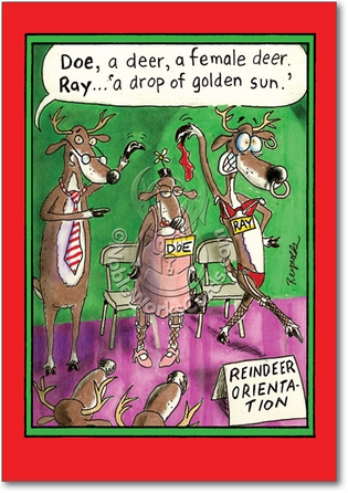 Reindeer Orientation Adult Humor Merry Christmas Greeting Card Nobleworks