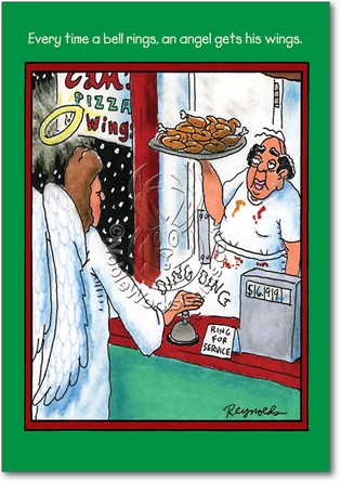 Christmas Angel Wings Adult Humorous Merry Christmas Paper Card Nobleworks