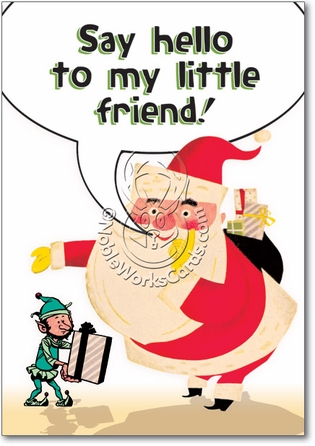 Little Friend Naughty Humorous Merry Christmas Paper Card Nobleworks