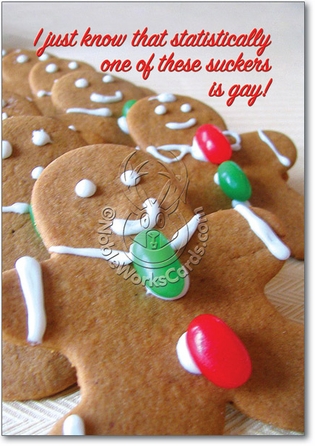 One Is Gay Funny Merry Christmas Card Nobleworks