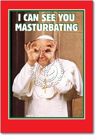 Pope Masturbating Xs Humor Merry Christmas Greeting Card Nobleworks
