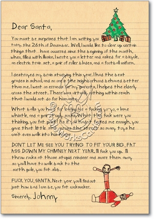 Dear Santa Inappropriate Funny Merry Christmas Card Nobleworks