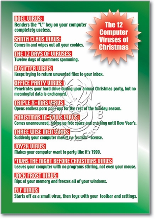 Christmas Virus Naughty Humor Merry Christmas Greeting Card Nobleworks