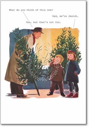 Dad Were Jewish Unique Humorous Merry Christmas Paper Card Nobleworks