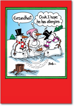Gesundheit Inappropriate Humorous Merry Christmas Paper Card Nobleworks