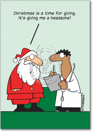 Giving A Headache Unique Humor Merry Christmas Greeting Card Nobleworks