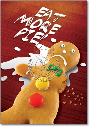 Eat More Pie Unique Inappropriate Funny Merry Christmas Paper Card Nobleworks