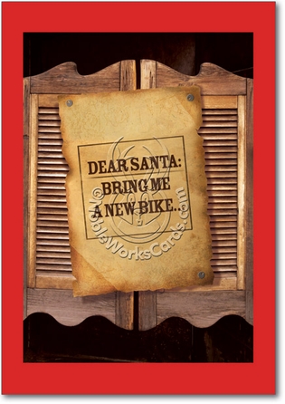 Bring Me A Bike Naughty Humorous Merry Christmas Paper Card Nobleworks