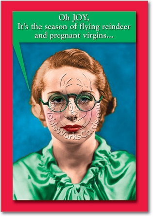 Pregnant Virgins Funny Merry Christmas Card Nobleworks