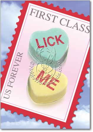 Funny Valentines  Cards on 2131 Lick Me Funny Talk Bubbles Valentines Day Card Jpg