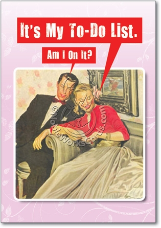 Funny Valentines  Cards on Do List Inappropriate Humorous Valentine S Day Paper Card Nobleworks