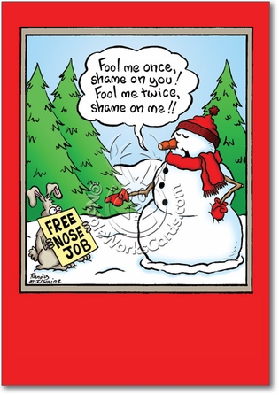 Free Nose Job Unique Naughty Funny Merry Christmas Paper Card Nobleworks