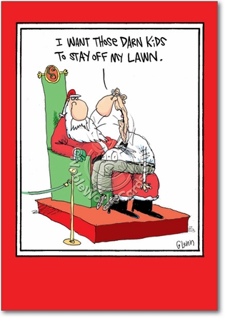 MERRY CHRISTMAS 5792-kids-off-the-lawn-funny-cartoons-merry-christmas-card