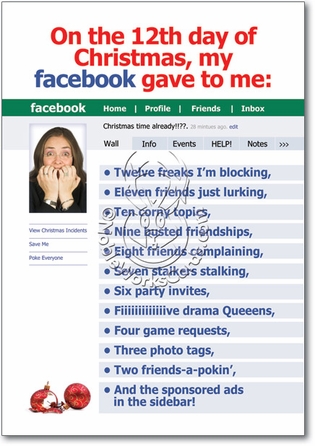 12 Days Of Facebook Funny Merry Christmas Card Nobleworks