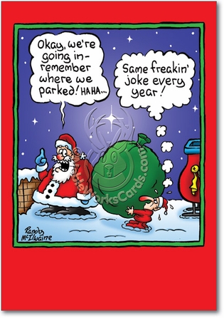 Funny Holiday Parking Problem Christmas Card – Nobleworkscards.Com